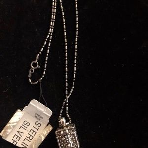NWT- Vintage sterling silver trinket box necklace